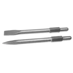 Stark 16 in. Flat and Point Bit Chisel and 1-1/8 in. Steel Hex Shank for Electric Demolition Jack Hammer (2-Piece)
