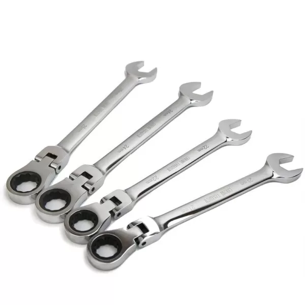 Stark ELITE X-Large Flex-Head MM Combination Ratcheting Wrench Set (4-Piece)