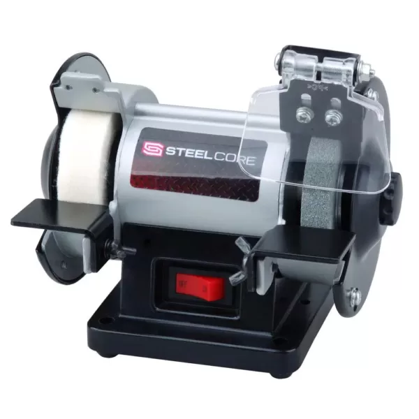 Steel Core 3 in. Mini Multi-Purpose Bench Grinder and Polisher with Buffing Wheel