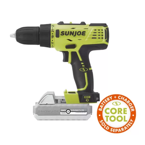Sun Joe 24-Volt Lithium-iON Cordless 0.5 in. Drill/Driver (Tool-Only)