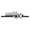 SUNEX TOOLS 1/4 in., 3/8 in., and 1/2 in. Drive Chrome Star Bit Socket Set with Rail (13-Piece)
