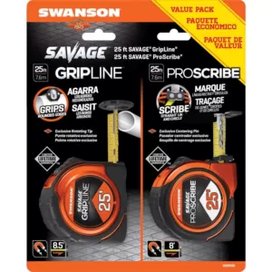 Swanson Gripline and 25 ft. Proscribe Combo Tape Measures (2-Pack)