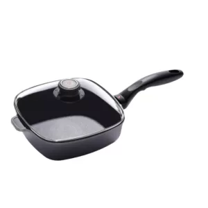 Swiss Diamond Classic Series Induction 2.1 qt. Cast Aluminum Nonstick Saute Pan in Gray with Glass Lid