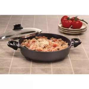 Swiss Diamond Classic Series Induction 3.7 qt. Cast Aluminum Nonstick Saute Pan in Gray with Glass Lid