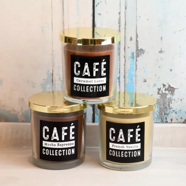 LUMABASE Coffee Cafe Collection Scented Candles in 10 oz. Glass Jars (Set of 3)