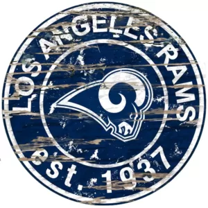 Adventure Furniture 24" NFL Los Angeles Rams Round Distressed Sign