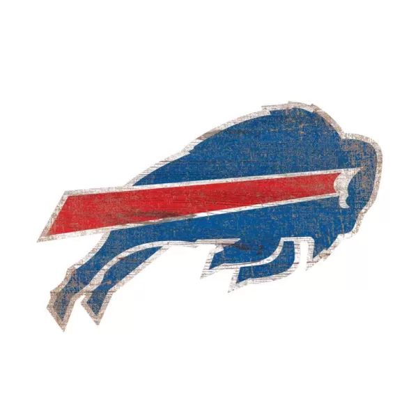 Adventure Furniture NFL Indoor Buffalo Bills Distressed Logo Cutout Wood Sign