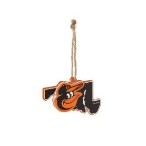 Team Sports America Baltimore Orioles 5 in. MLB Team State Christmas Ornament