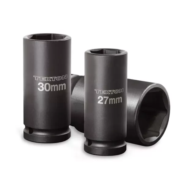 TEKTON 3/4 in. Drive 27-38 mm 6-Point Deep Impact Socket Set