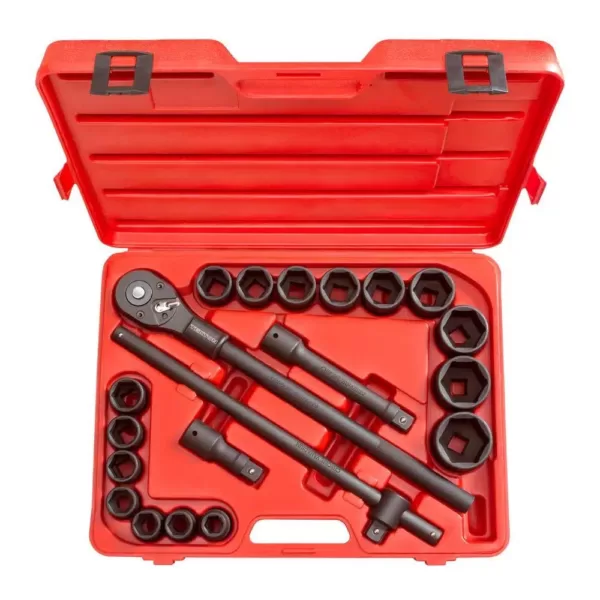 TEKTON 3/4 in. Drive 3/4-2 in. 6-Point Shallow Impact Socket Set (21-Piece)