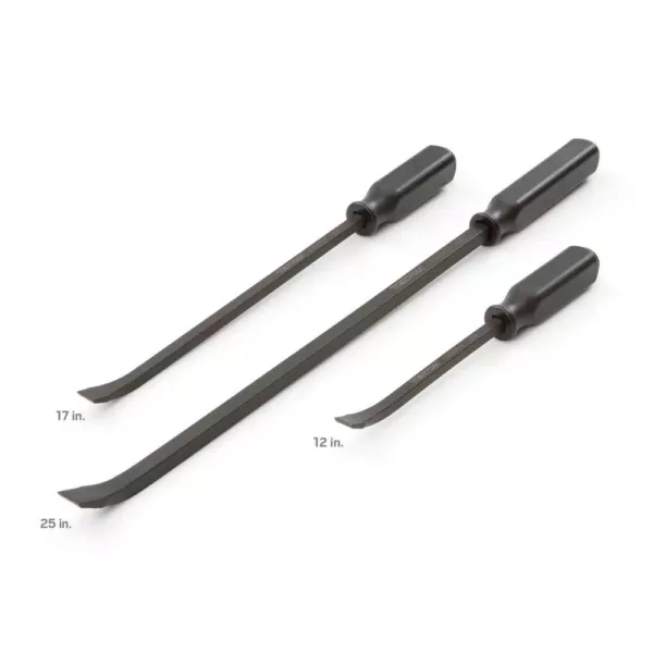 TEKTON 12 in., 17 in. and 25 in. Angled Tip Handled Pry Bar Set (3-Piece)