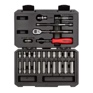 TEKTON 1/4 in. Drive 6-Point Socket and Ratchet Set (29-Piece)