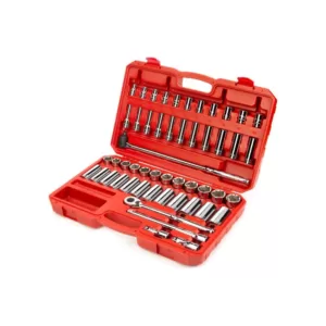 TEKTON 1/2 in. Drive 6-Point Socket and Ratchet Set (52-Piece)
