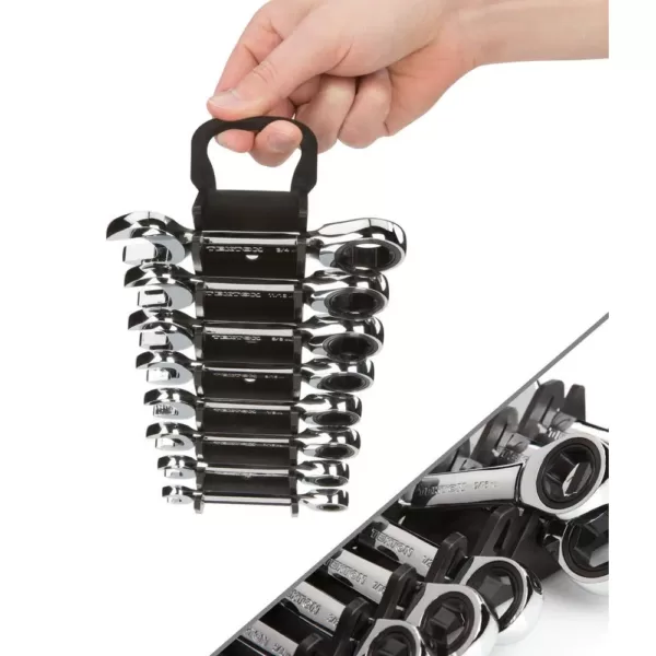 TEKTON 5/16-3/4 in. Stubby Ratcheting Combination Wrench Set (8-Piece)