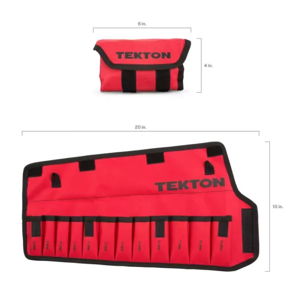 TEKTON 8 mm to 19 mm Stubby Combination Wrench Pouch (12-Tool)