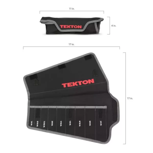 TEKTON 1/4 in. to 3/4 in. Combination Wrench Pouch (9-Tool)