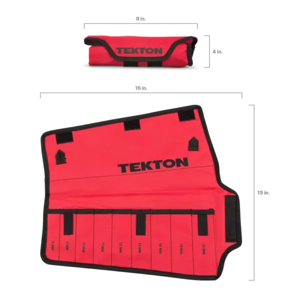 TEKTON 8 mm to 16 mm Combination Wrench Pouch (9-Tool)