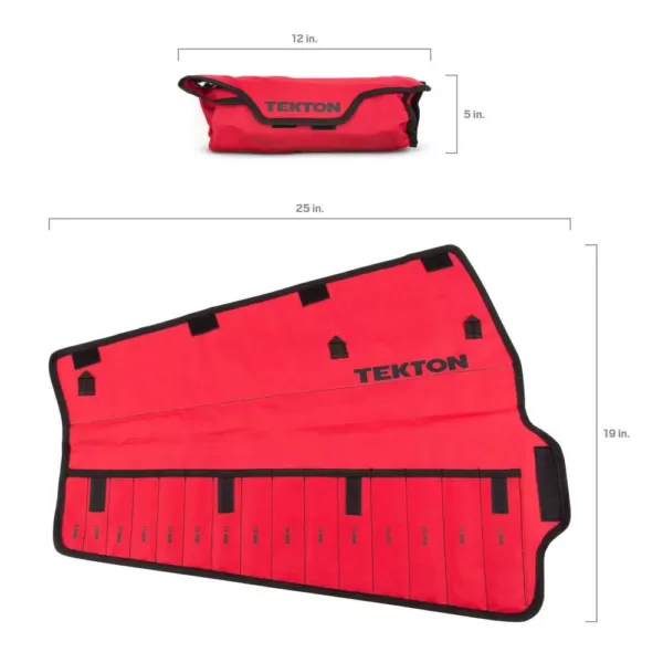 TEKTON 8 mm to 22 mm Combination Wrench Pouch (15-Tool)