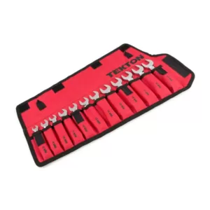 TEKTON 8-19 mm Stubby Combination Wrench Set with Pouch (12-Piece)