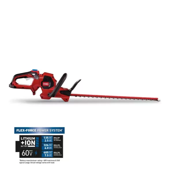 Toro Flex-Force 24 in. 60-Volt Max Lithium-Ion Cordless Hedge Trimmer (Bare-Tool)
