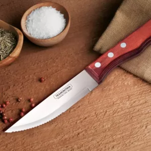 Tramontina Porterhouse 5-Piece Steak Knife Set with Hardwood Counter Block