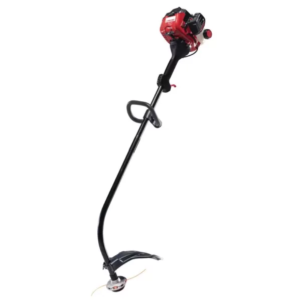 Troy-Bilt 25 cc 2-Cycle Curved Shaft Gas Trimmer with Fixed Line Trimmer Head