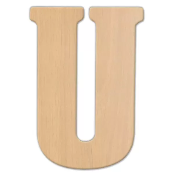 Jeff McWilliams Designs 15 in. Oversized Unfinished Wood Letter (U)