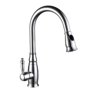 Vanity Art 7.68 in. Single-Handle Pull-Down Sprayer Kitchen Faucet in Chrome