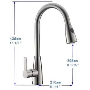 Vanity Art 8.27 in. Single-Handle Pull-Down Sprayer Kitchen Faucet in Chrome