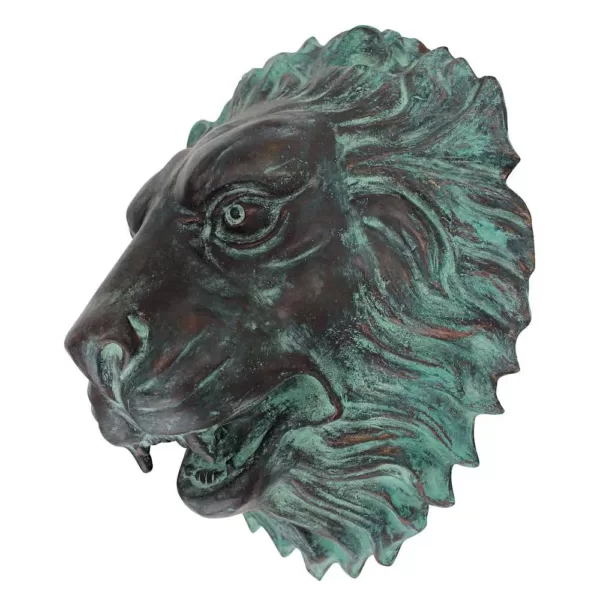 Design Toscano 13 in. H Florentine Lion Head Bronze Wall Fountain