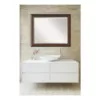 Amanti Art Cyprus 33 in. W x 27 in. H Framed Rectangular Beveled Edge Bathroom Vanity Mirror in Walnut