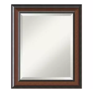 Amanti Art Cyprus 21 in. W x 25 in. H Framed Rectangular Beveled Edge Bathroom Vanity Mirror in Walnut