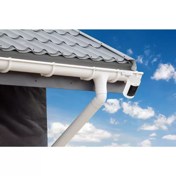Wasserstein Weatherproof Gutter Mount Compatible with Ring Stick Up Cam Battery and Ring Stick Up Cam Wired (White)