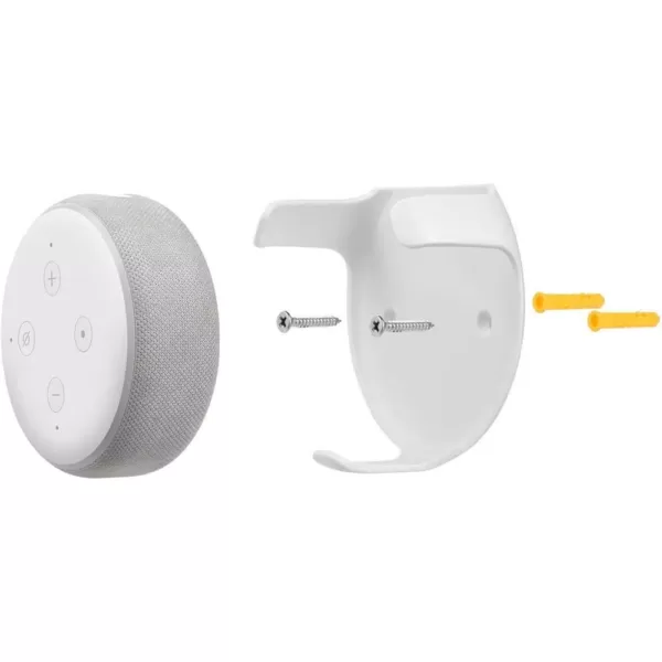 Wasserstein Wall Mount Compatible with Echo Dot (3rd Gen) - Mounting Alternative for Your Alexa Smart Speaker in White (1-Pack)