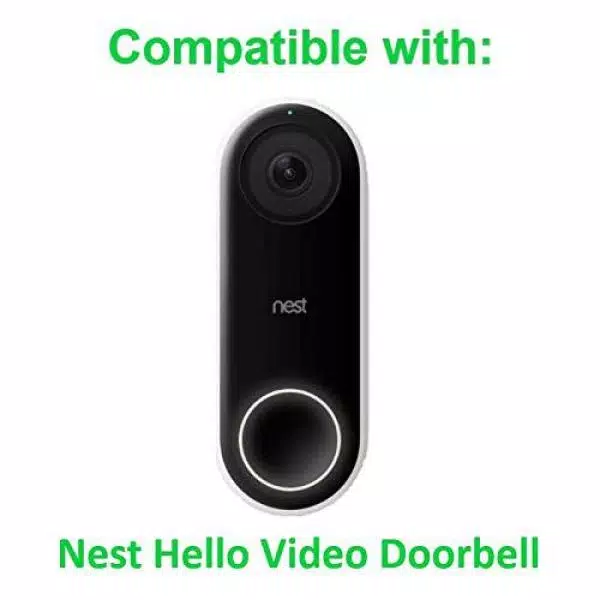 Wasserstein Adjustable Angle Wall Mount for Google Nest Hello Video Doorbell - Adjust Your Nest Hello Doorbell Flexibly, Black