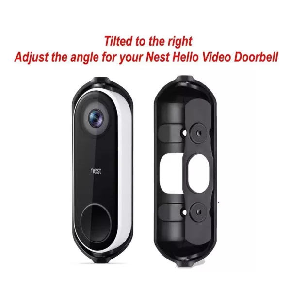 Wasserstein Adjustable Angle Wall Mount for Google Nest Hello Video Doorbell - Adjust Your Nest Hello Doorbell Flexibly, Black