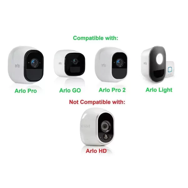 Wasserstein Solar Panel Compatible with Arlo Pro and Arlo Pro 2 - Power Your Arlo Surveillance Camera Continuously (Black)