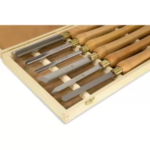 WEN Artisan Chisel Set with 6 in. High-Speed Steel Blades and 10 in. England Beech Handles (6-Piece)