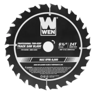 WEN 6.5 in. 24-Tooth Carbide-Tipped Thin-Kerf Professional Track Saw Blade with PTFE Coating