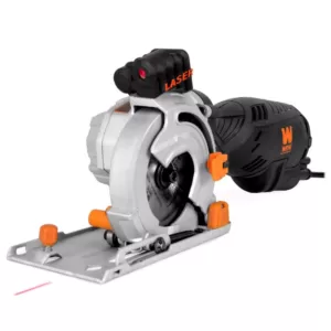 WEN 5 Amp 3-1/2 in. Plunge Cut Compact Circular Saw with Laser, Carrying Case and 3-Blades