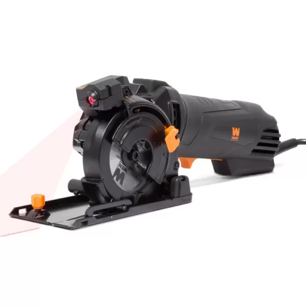 WEN 4.2 Amp 3-3/8 in.  Plunge Cut Compact Circular Saw with Laser, Carrying Case, and 3-Blades