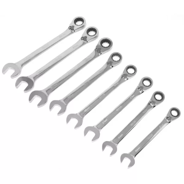 WEN Professional-Grade Reversible Ratcheting Metric Combination Wrench Set with Storage Pouch (16-Piece)