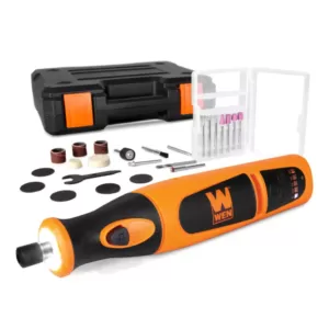 WEN Variable Speed Lithium-Ion Cordless Rotary Tool Kit with 24-Piece Accessory Set, Charger, and Carrying Case