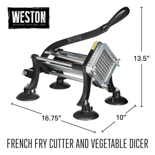 Weston Professional Stainless Steel Cutting Blade French Fry Cutter and Vegetable Dicer