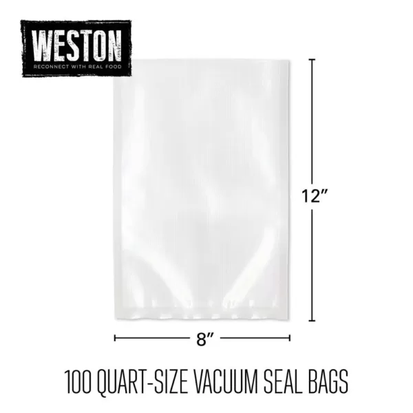 Weston 8 in. x 12 in. Vacuum Sealer Bag (100-Pack)