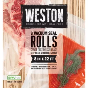 Weston 8 in. x 22 ft. Vacuum Sealer Bag Rolls (3 pack)