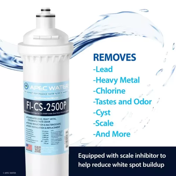 APEC Water Systems CS-Series High Capacity Under-Counter Water Filtration System with Scale Inhibitor