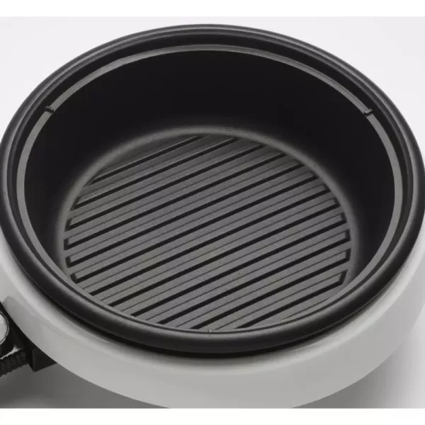 AROMA Super Pot 3-in-1 10 in. White Indoor Grill with Lid