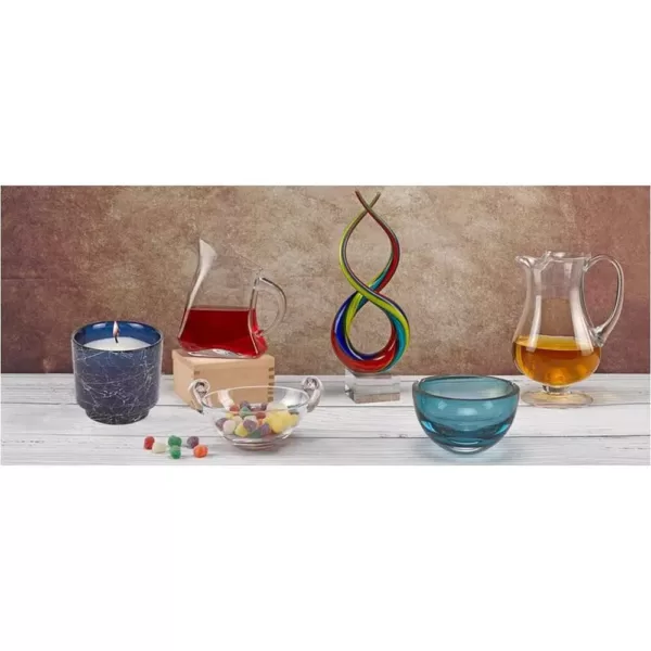 Badash Crystal 3.75 in. x 3.75 in. Handcrafted Glass Jar with Vanilla Scented Candle
