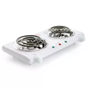 Better Chef 2-Burner 9 in. White Electric Countertop Hot Plate